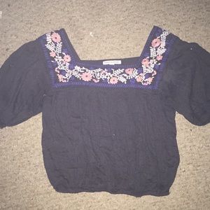 Embroidered crop top